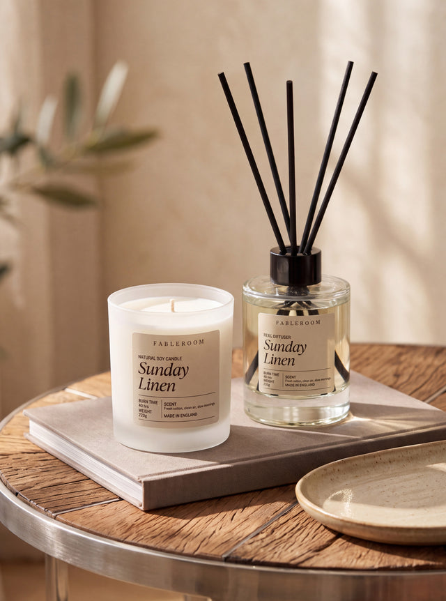 Sunday Linen Candle & Diffuser Set