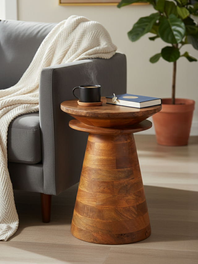 Opal Wooden Side Table