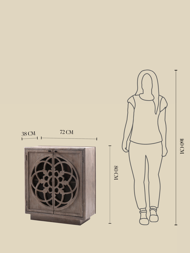 Harmony Mango Wood Cabinet - Grey