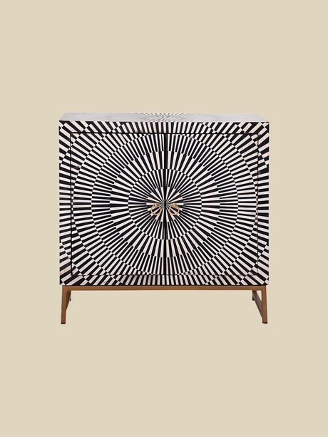 Sable Two Door Bone Inlay Cabinet