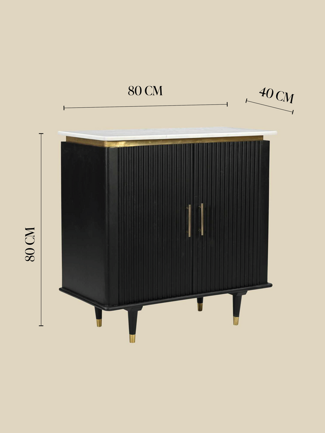 Simone Two-Door Marble Top Cabinet