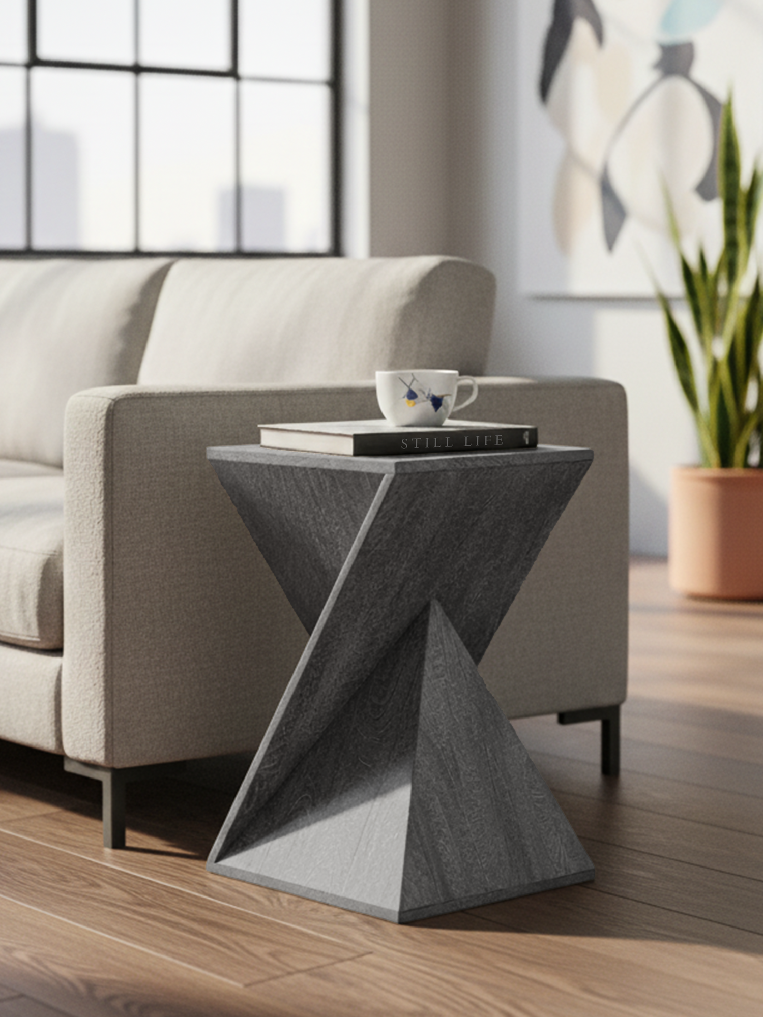 Zyra Z-Shaped Side Table