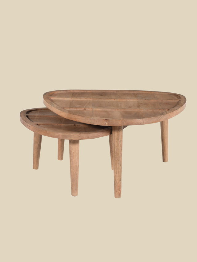 Cairo Wooden Nesting Coffee Tables - Natural