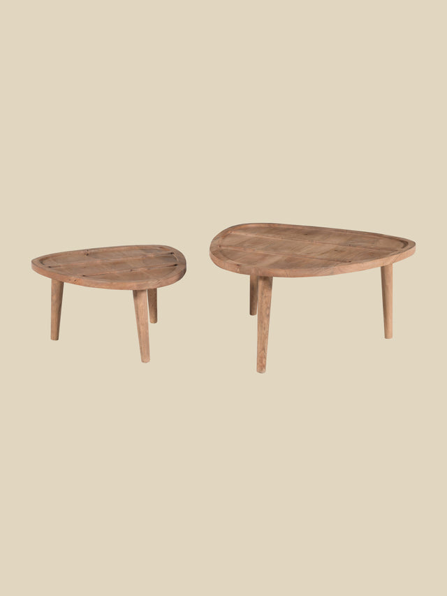 Cairo Wooden Nesting Coffee Tables - Natural