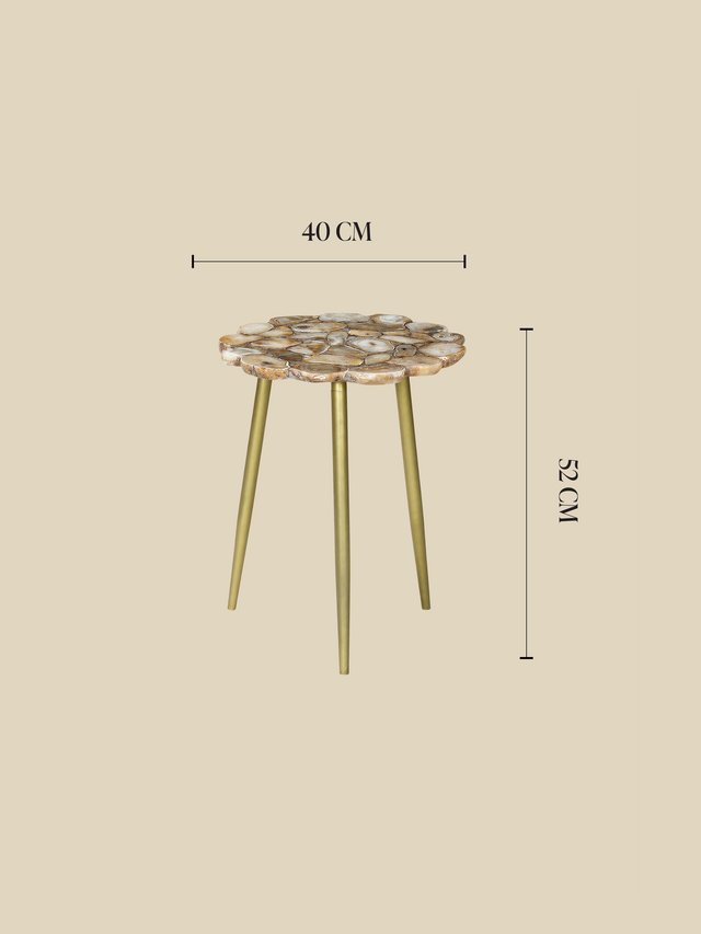 Damon Agate Side Table - Beige