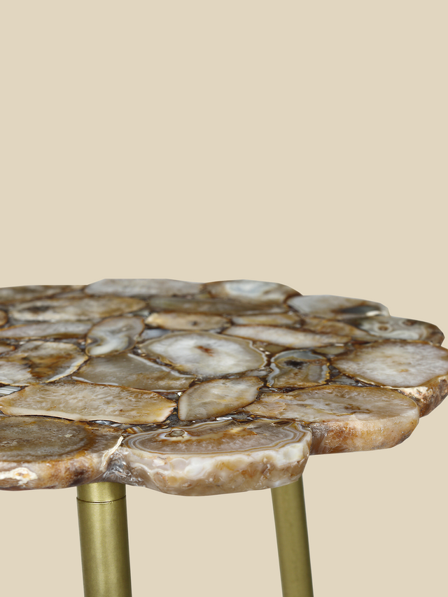 Damon Agate Side Table - Beige