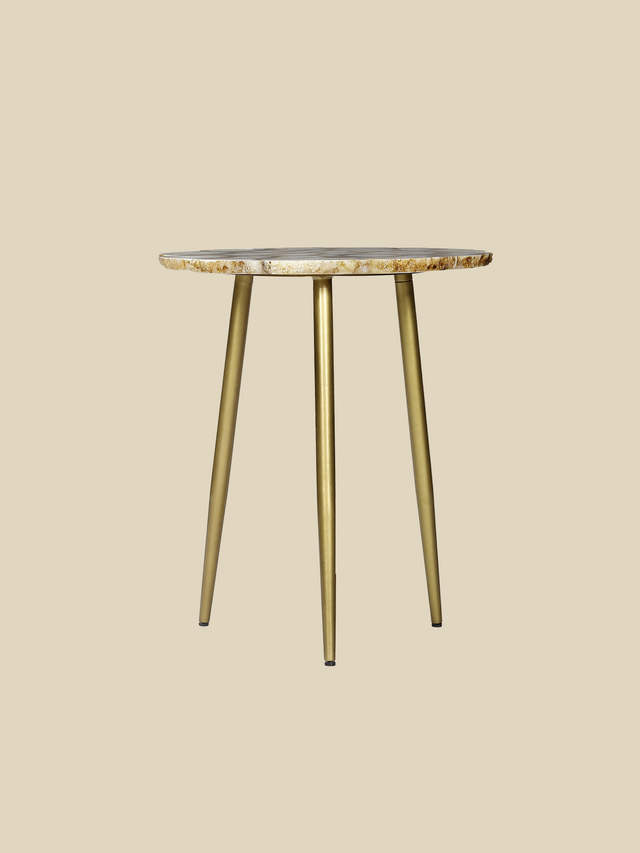 Damon Agate Side Table - Beige