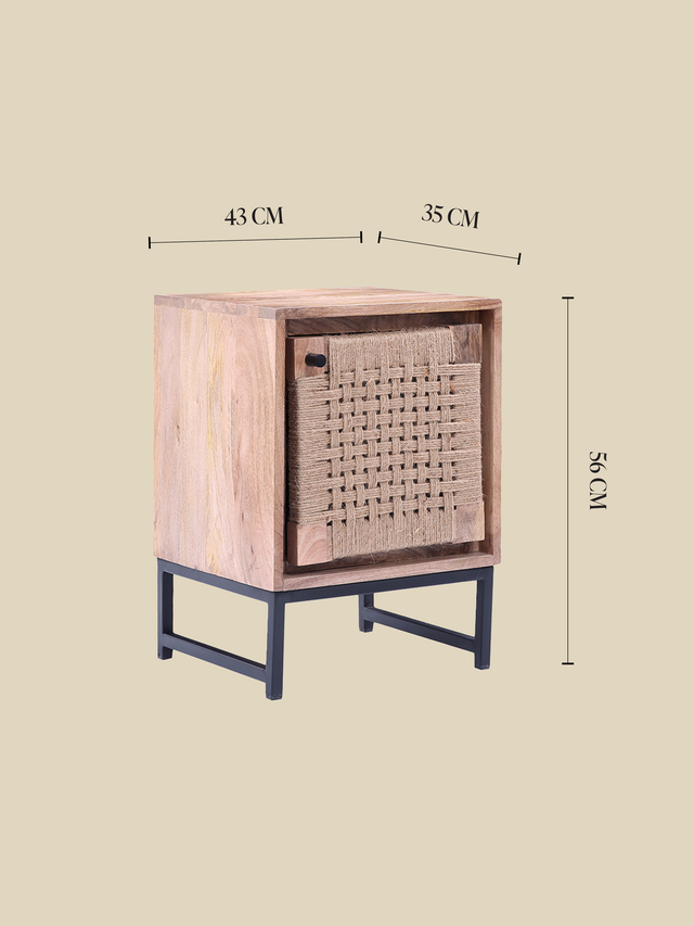 Rumana Mango Wood-Jute Side Table