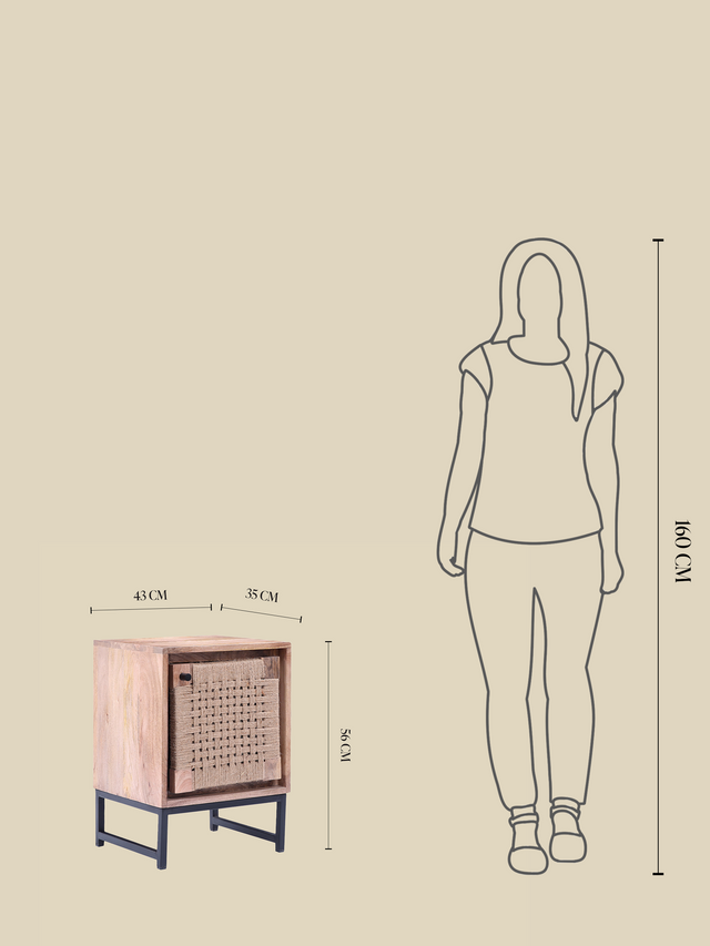 Rumana Mango Wood-Jute Side Table