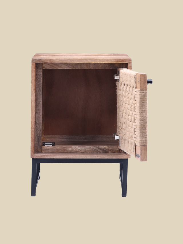 Rumana Mango Wood-Jute Side Table