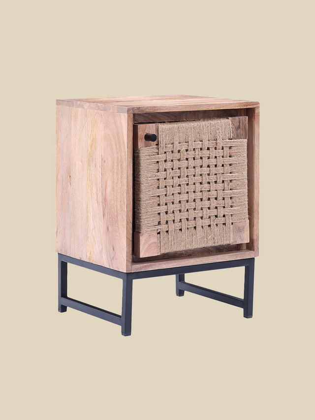 Rumana Mango Wood-Jute Side Table