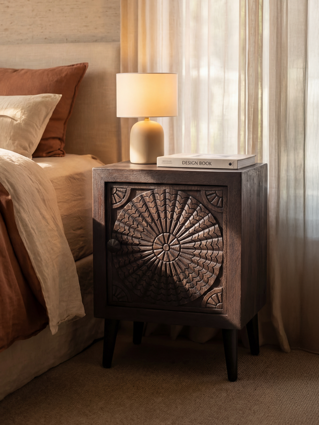 Zina Wooden Bedside Table