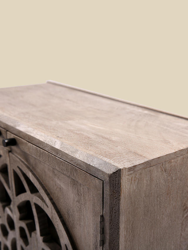 Harmony Mango Wood Bedside Table - Grey