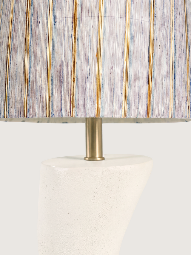 Baker Silk Lampshade with Sculptural Paper Mache Base