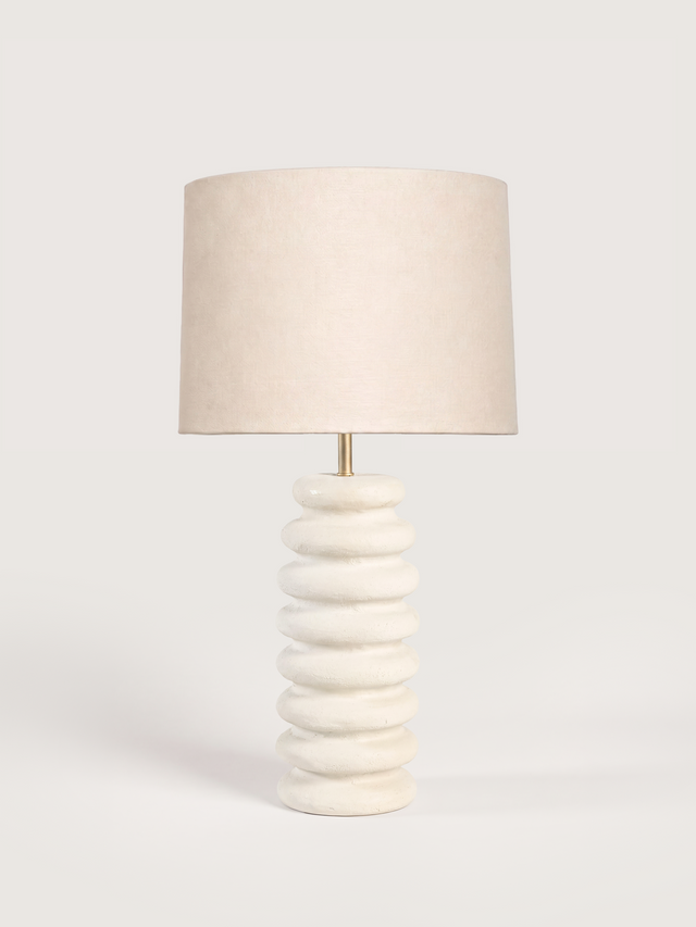 Becky Cotton Lampshade with Sora Paper Mache Base