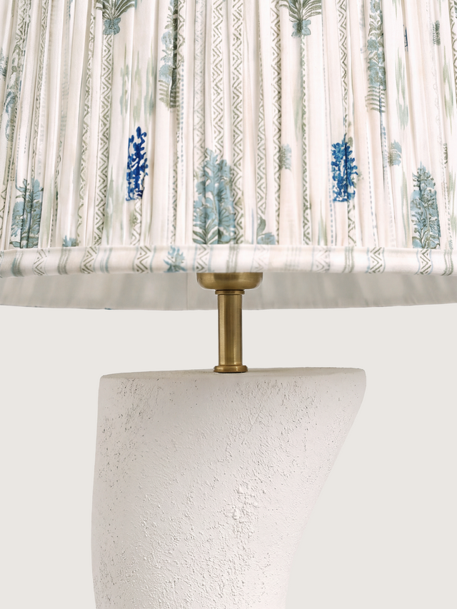 Clive Cotton Lampshade with Miru Paper Mache Base