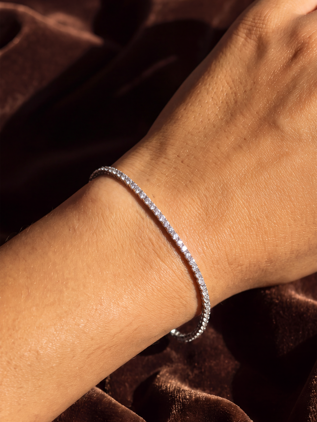 Celeste Lab Diamond Tennis Bracelet - Sterling Silver