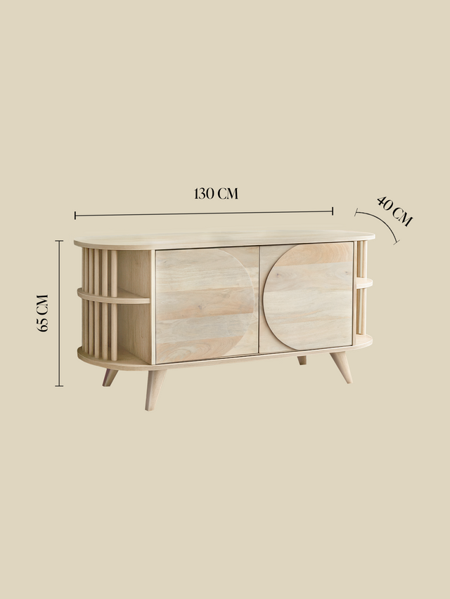 Sierra Two Door Wooden Cabinet - Natural