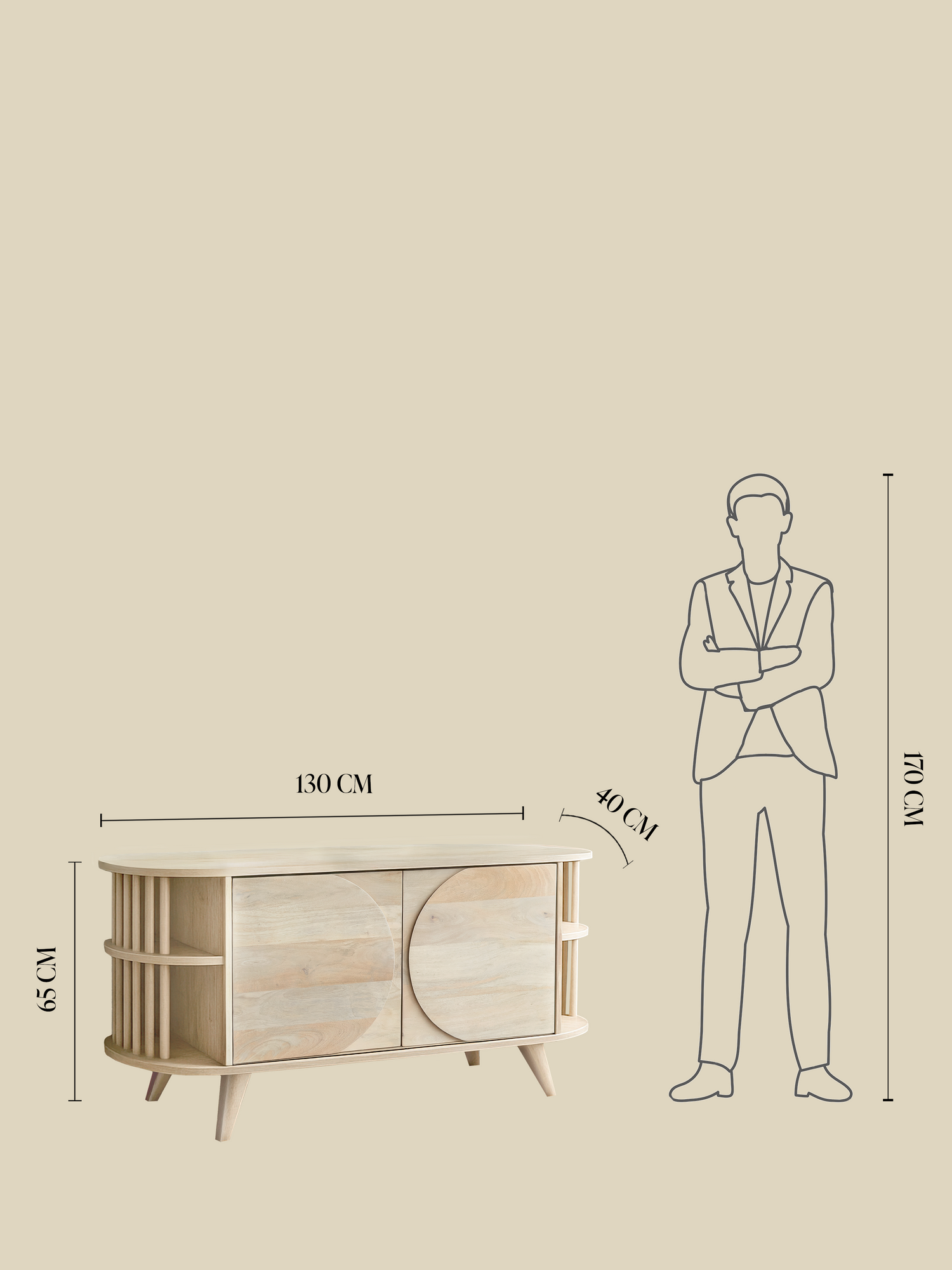 Sierra Two Door Wooden Cabinet - Natural