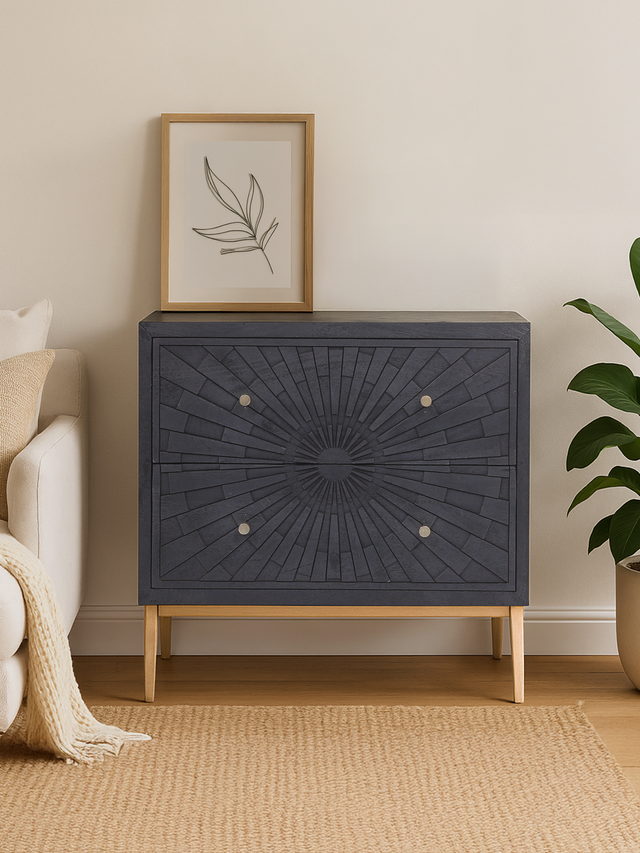 Amara Two Drawer Wooden Chest