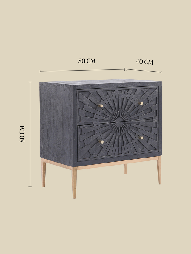 Amara Two Drawer Wooden Chest