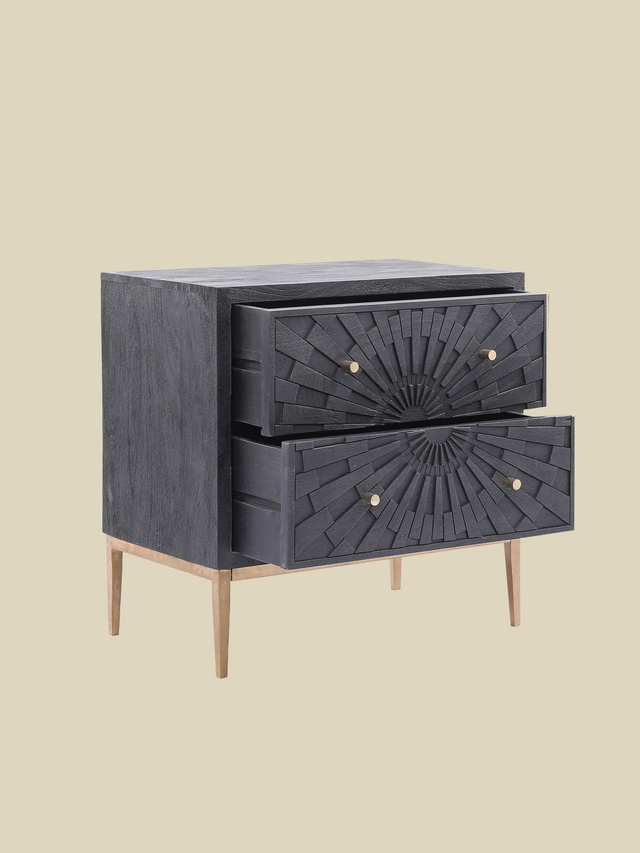 Amara Two Drawer Wooden Chest