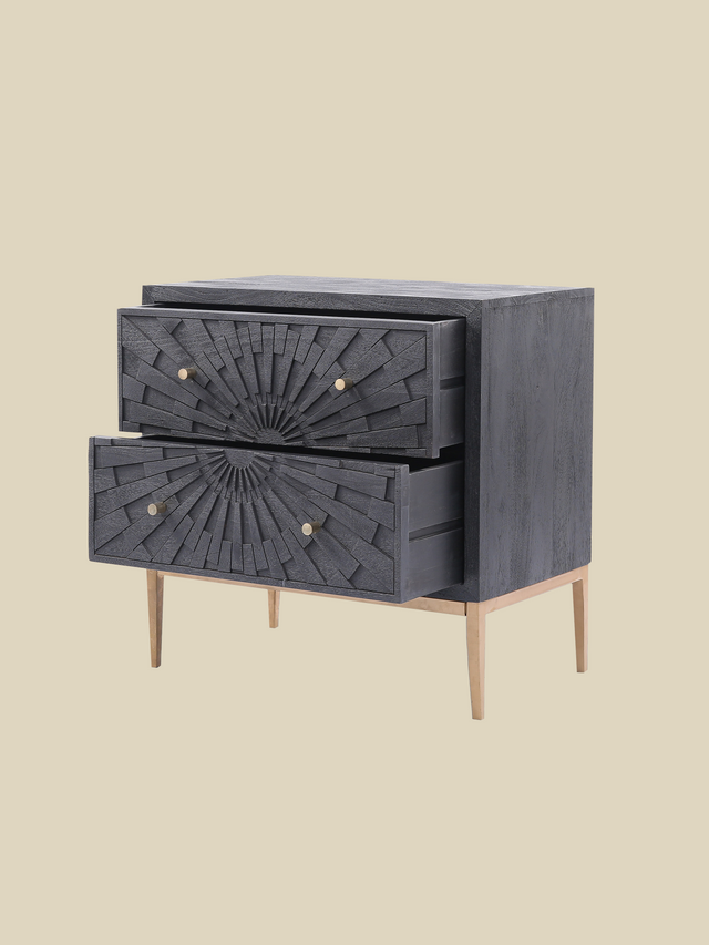 Amara Two Drawer Wooden Chest