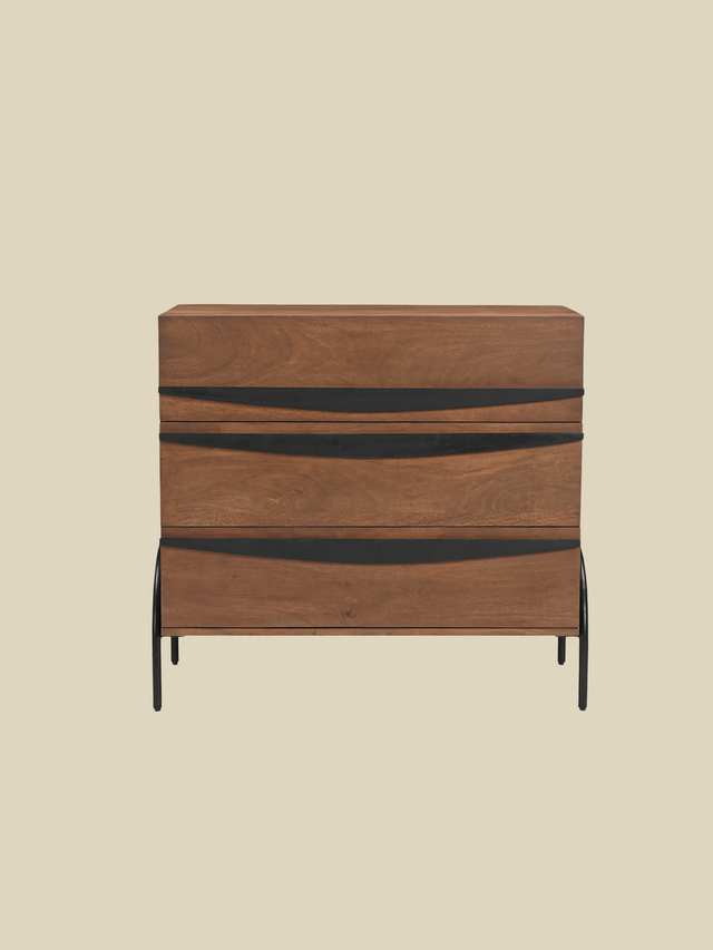 Danton Three Drawer Wooden Chest