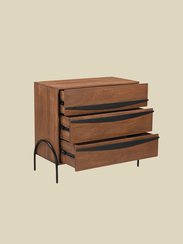 Danton Three Drawer Wooden Chest