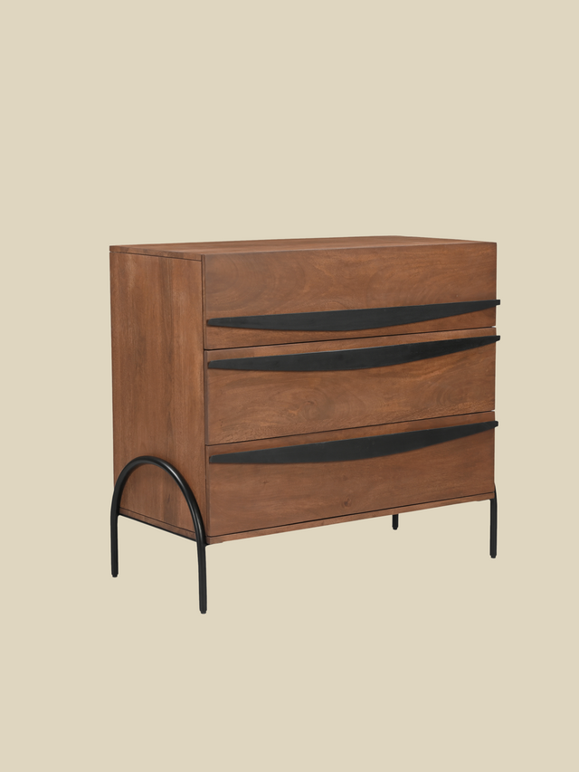 Danton Three Drawer Wooden Chest