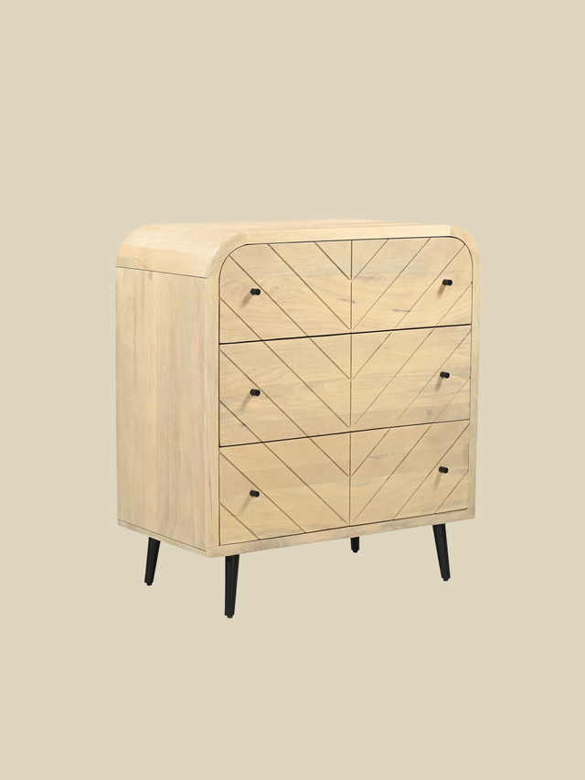 Cayman Three Drawer Wooden Chest