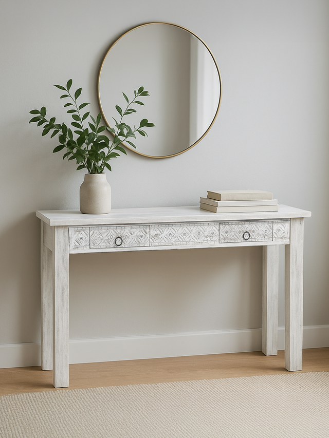 Alina Two Drawer Wooden Console Table