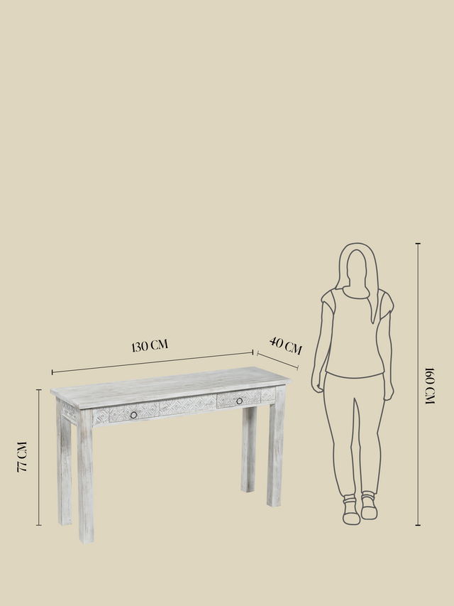 Alina Two Drawer Wooden Console Table