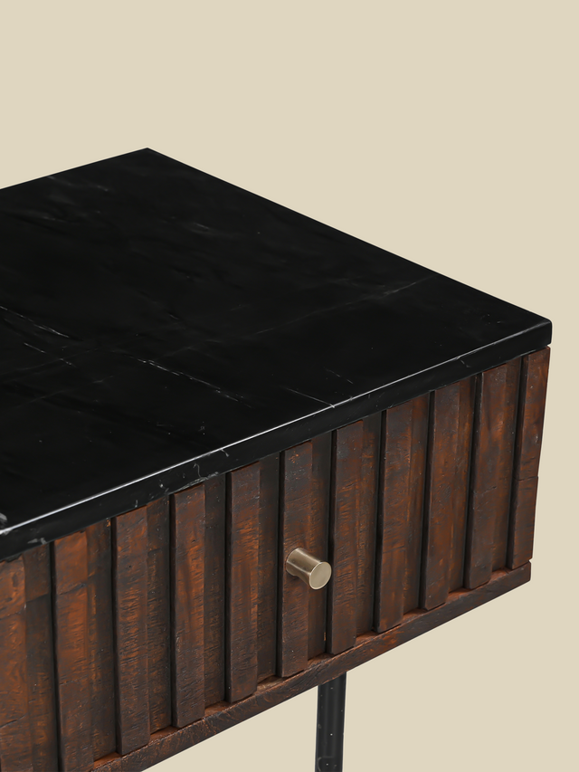 Monroe Black Marble Top Console Table