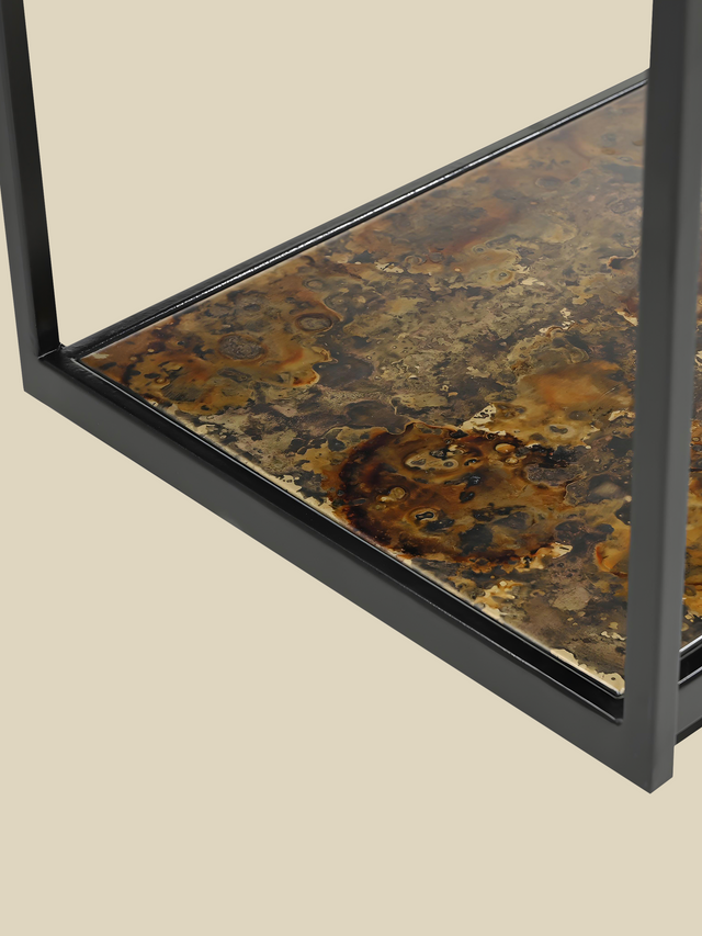 Nova Iron Console Table with Glass Top