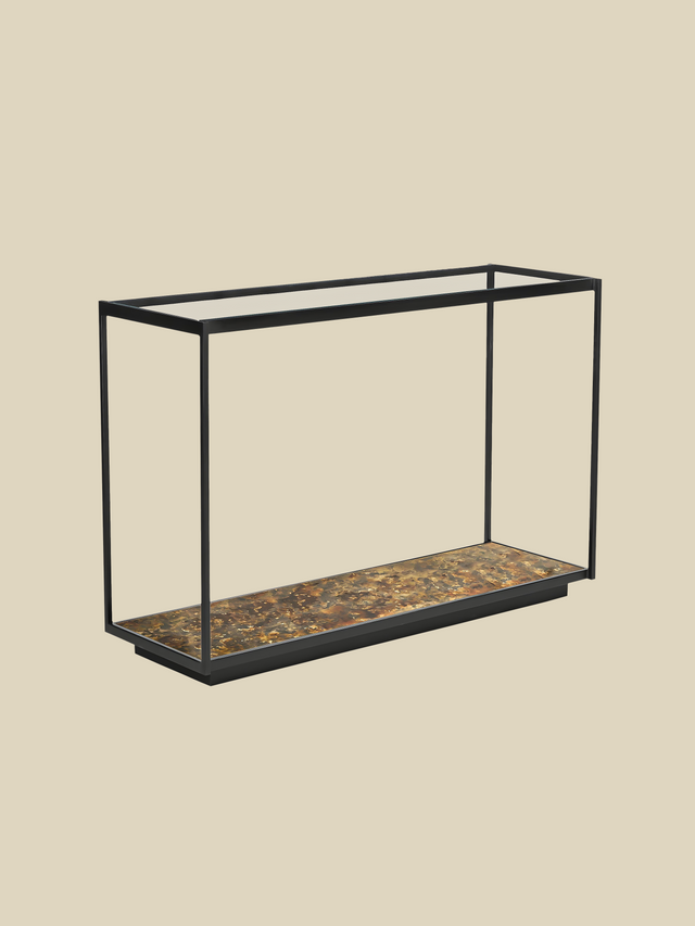 Nova Iron Console Table with Glass Top