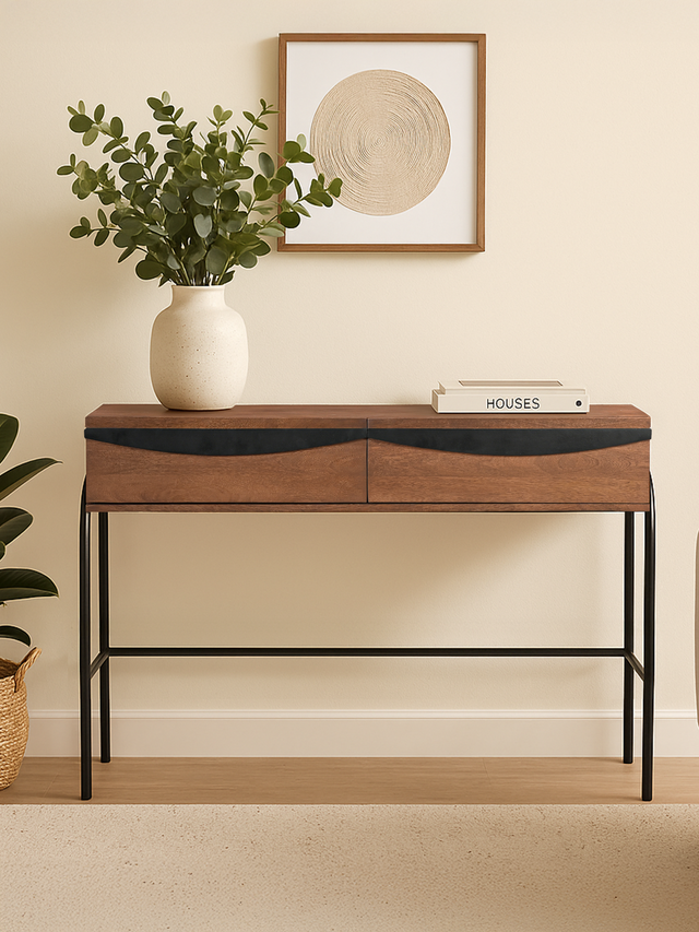 Danton Two Drawer Wooden Console Table