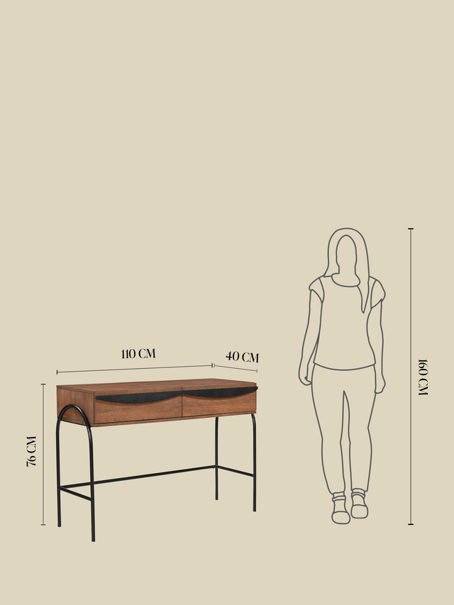 Danton Two Drawer Wooden Console Table