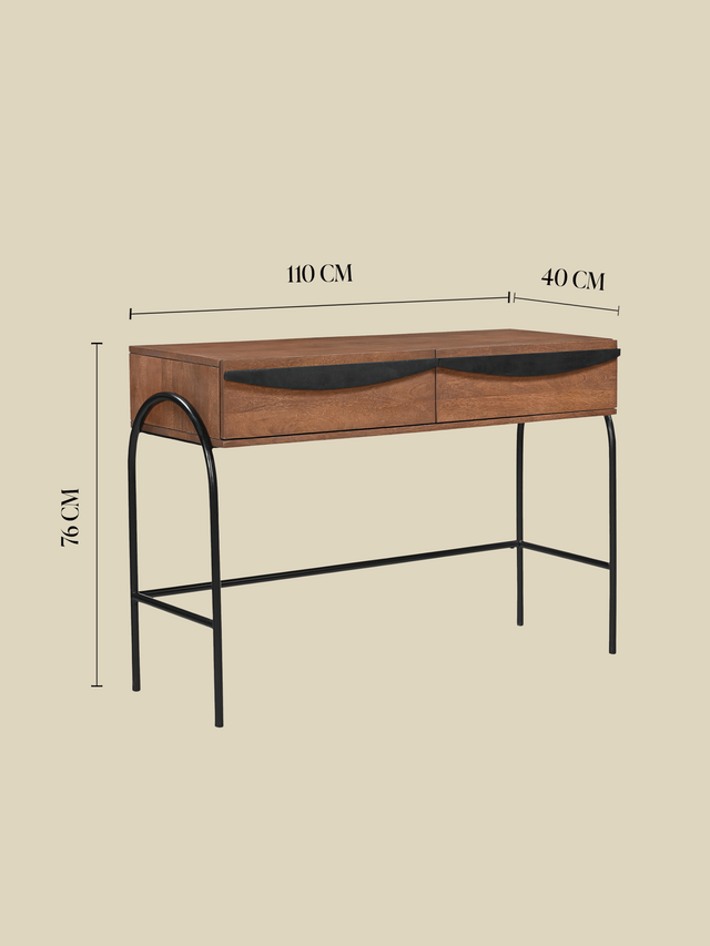 Danton Two Drawer Wooden Console Table