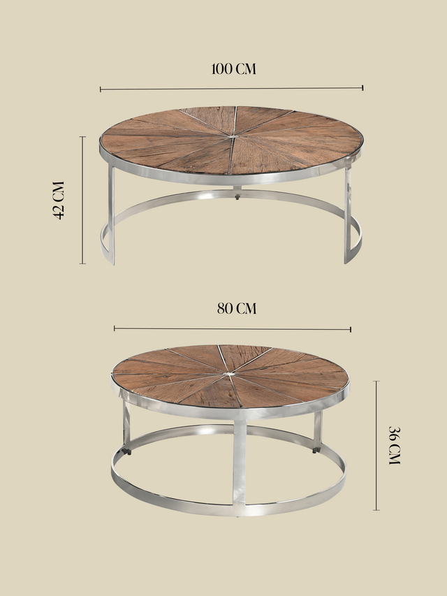 Leo Reclaimed Wood Nesting Coffee Tables