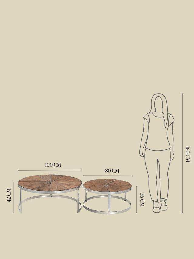 Leo Reclaimed Wood Nesting Coffee Tables