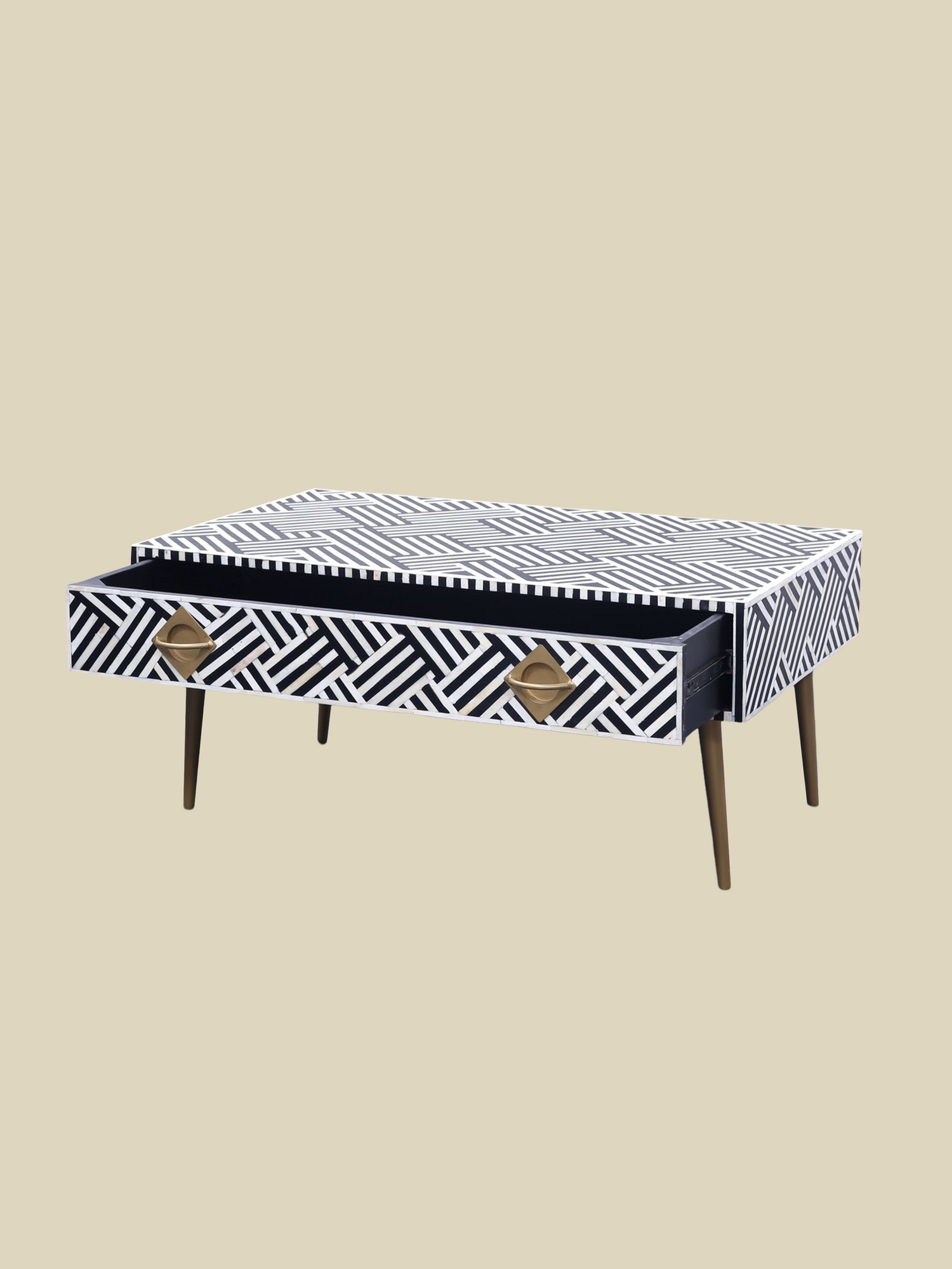 Rini One Drawer Bone Inlay Coffee Table