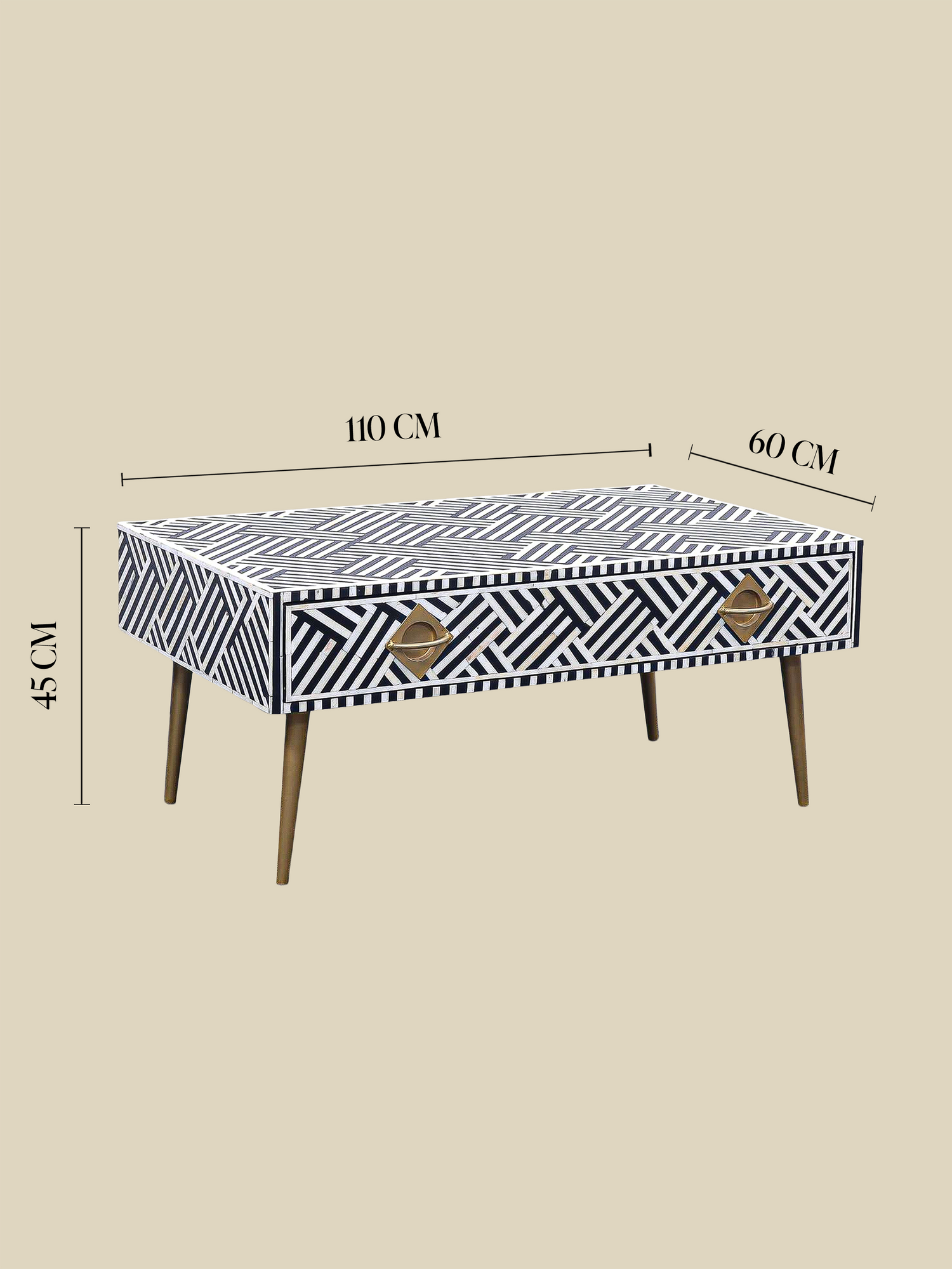 Rini One Drawer Bone Inlay Coffee Table