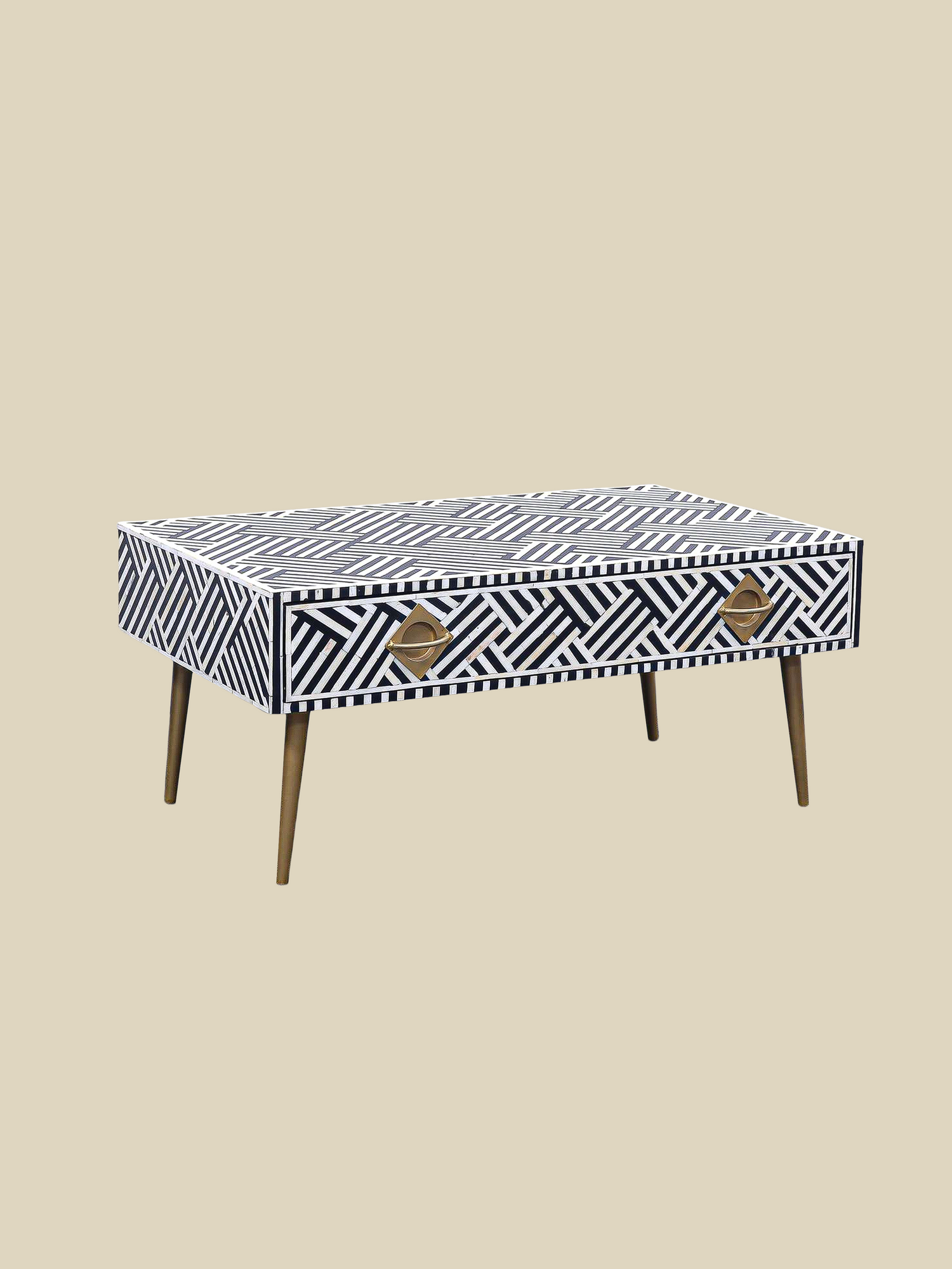 Rini One Drawer Bone Inlay Coffee Table
