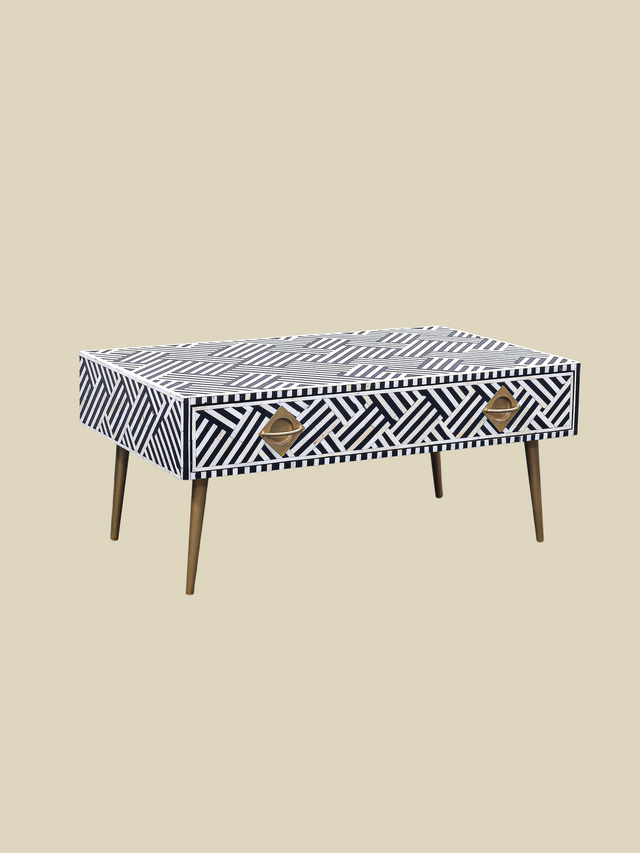 Rini One Drawer Bone Inlay Coffee Table