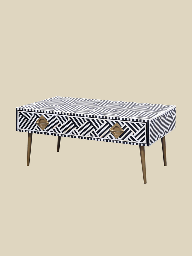 Rini One Drawer Bone Inlay Coffee Table