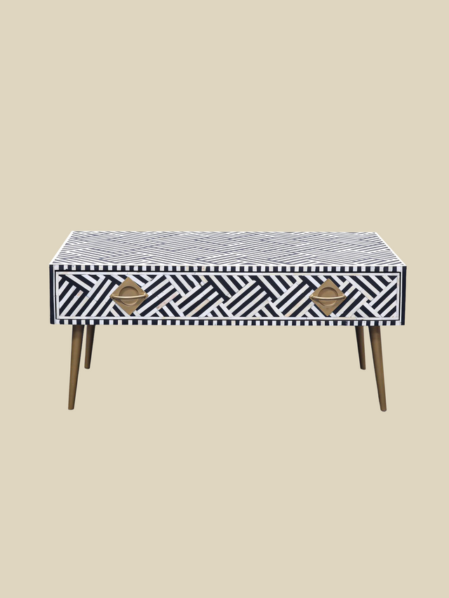 Rini One Drawer Bone Inlay Coffee Table