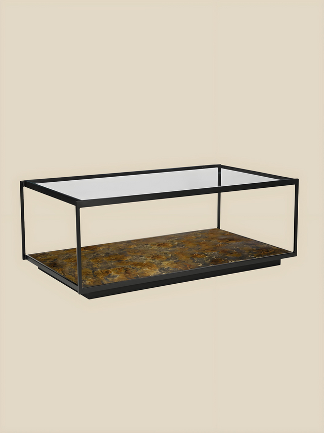 Nova Iron Coffee Table With Glass Top