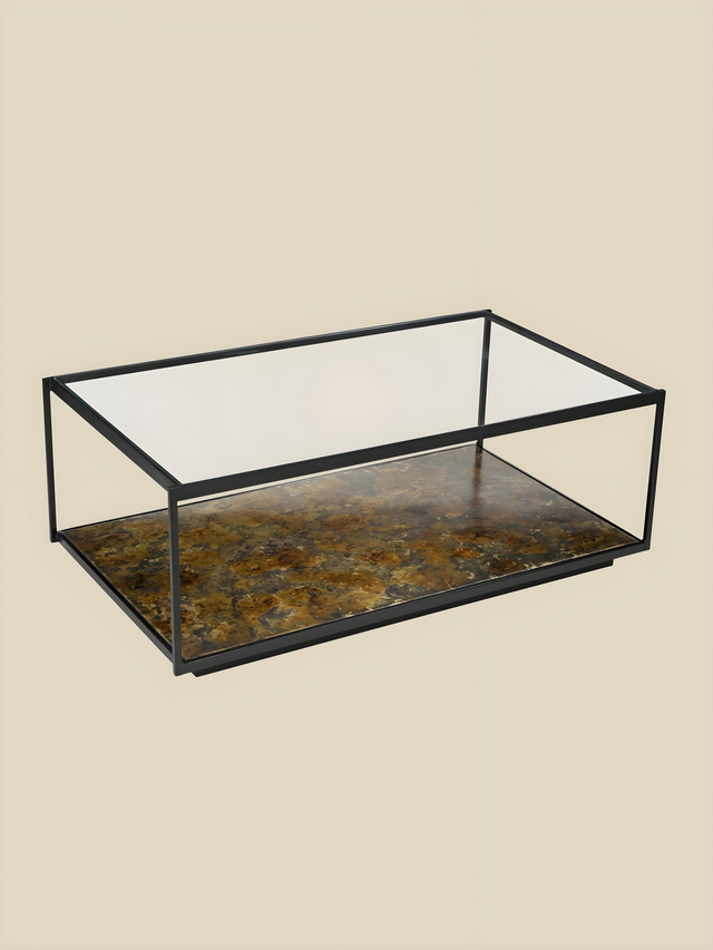 Nova Iron Coffee Table With Glass Top