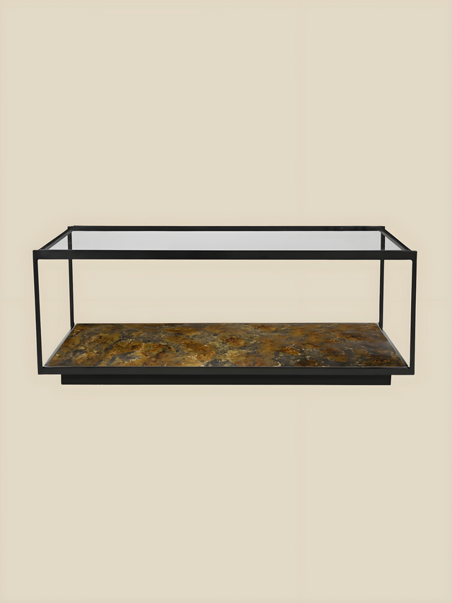 Nova Iron Coffee Table With Glass Top
